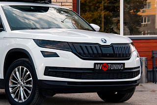 Зимний экран Skoda Kodiaq (2016-2021) нижний (текстурный пластик), быстрые крепления.